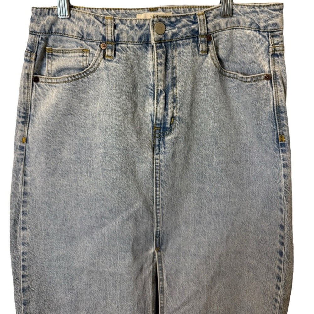 Habitual Released Hem Maxi Skirt in Atlantic, Size S Blue Front Slit Denim - Picture 4 of 7